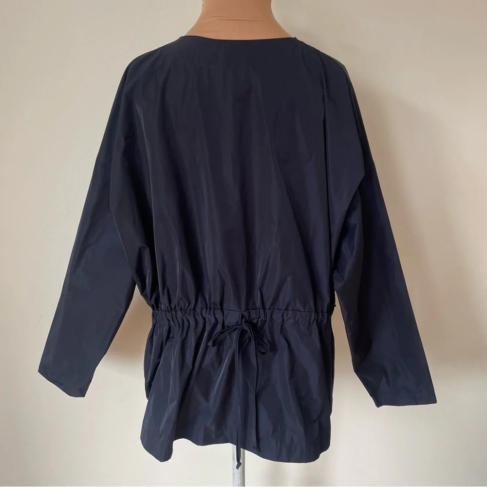PLANET by Lauren G Lagenlook Nylon Drawstring Back Button Front Jacket EUC 1/S